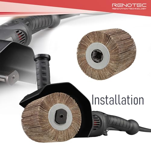 Abrasive Flap Sanding Drum, 4.33" x 4", 110x100mm, Aluminum Oxide, Rust & Paint Remove Metal Surface Conditioning, for Burnishing Polishing Machine - style: Abrasive Flap Sanding Drum #100