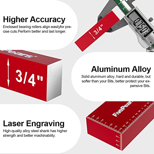 FivePears 15 PCS Gauge Setup Blocks Woodworking Set, Aluminum Precision Measuring Setup Bars for Table Saw Alignment Gauge, Laser Engraved Size Markings Gauge Set Up Blocks for Router Bit Height Gauge