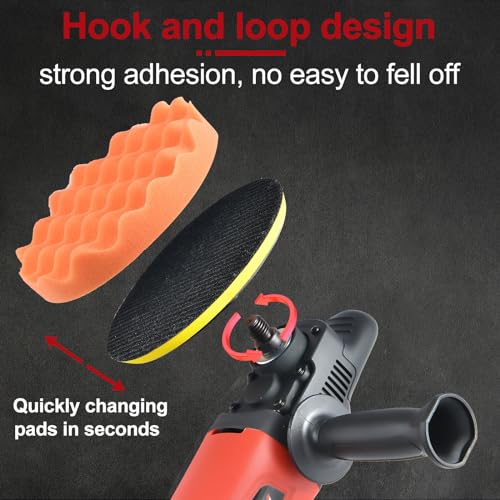 AOBEN Rotary Buffer Polisher,1200W 6-inch/ 7-inch Car Buffer,Car Polisher Waxer Kit with 6 Variable Speed 1000-3500RPM & 4 Polishing Pads,Detachable Handle for Boat,Car Polishing and Waxing - size: AT3501-A