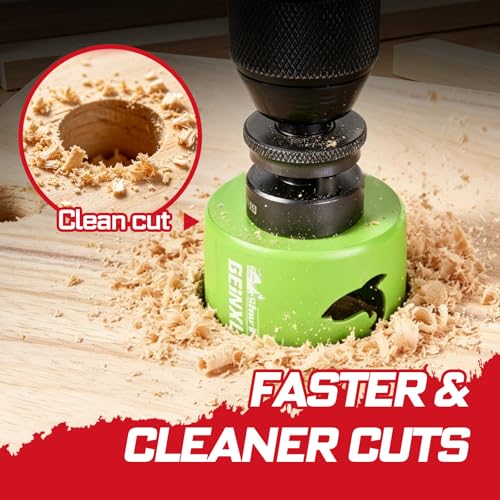 Geinxurn 2-1/2 Inch(64mm) Hole Saw, 2PCS HSS Bi-Metal Hole Saw Kit with Shark Tooth Hole Cutter for Wood,Drywall, PVC Boards and Thin Metal - color: 2 PCS 2-1/2"