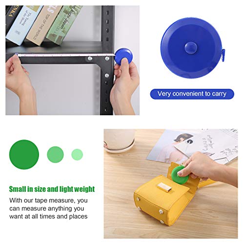 Tape Measures Retractable, Fabric Measuring Tape, 60 Inch Small Sewing Tape Measure for Craft Nursing Medical Travel(6 Pack) - color: 6 Colors Package