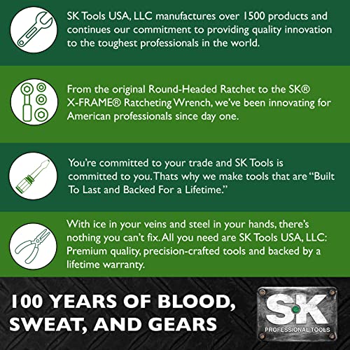 SK Tools USA 7/16", Long Pattern, 6 Point, SuperKrome® Combination Wrench | 88614