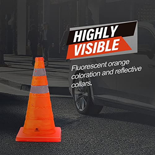 RoadHero 18 Inch 4 Pack Collapsible Traffic Safety Cones with Bag, Orange - size: 18 Inch