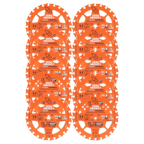 CMT Orange Tool 250.324.07-X10 FRAMING Zero Gravity 7-1/4”x5/8”, 10 Pack