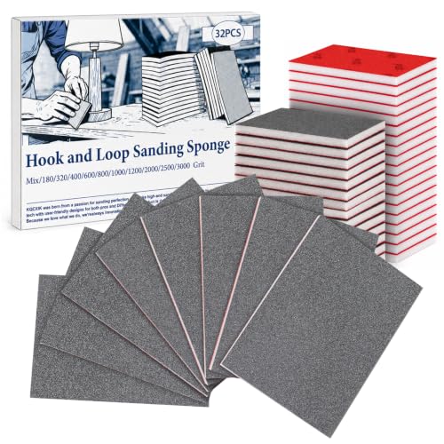 32 PCS 180 Grit Sanding Sponge, Soft and Flexible Sandpaper Block - style: 32Pcs 180Grit