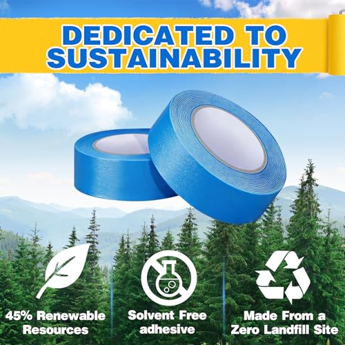 Aheroi Painters Tape, Masking Tape 1 Inch Wide Blue Tape 24 Rolls(1320yds) - color: 1in*55yd*24