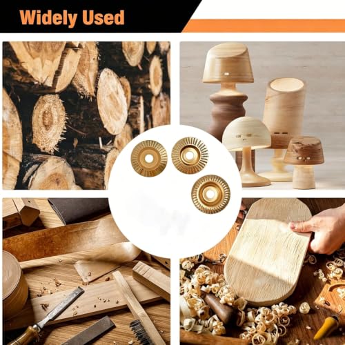 Heavy-Duty Wood Carving Disc Set, Tungsten Carbide Cutting Wheel, Angle Grinder Wood Carving Disc Set, Angle Grinder Polishing Pad for 4" & 4-1/2"Grinders, Sanding(3*Flat Surface)