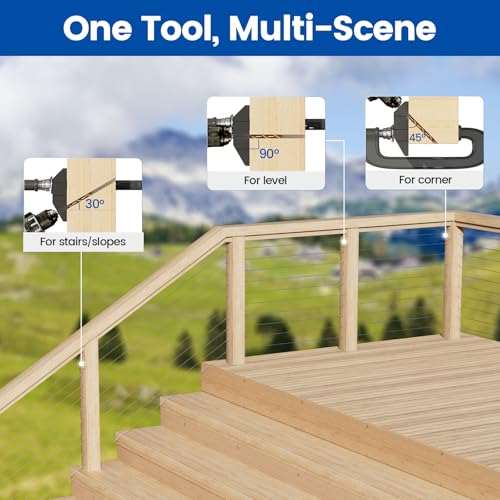 Muzata Upgraded Multi-Angle Cable Railing Drill Guide Jig Black CT24 - size: Black