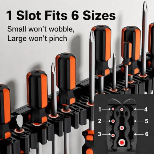 Heavy Duty Magnetic Screwdriver & Wrench Organizer, 36 Slot Tool Holder - color: Red, size: 36-Slot