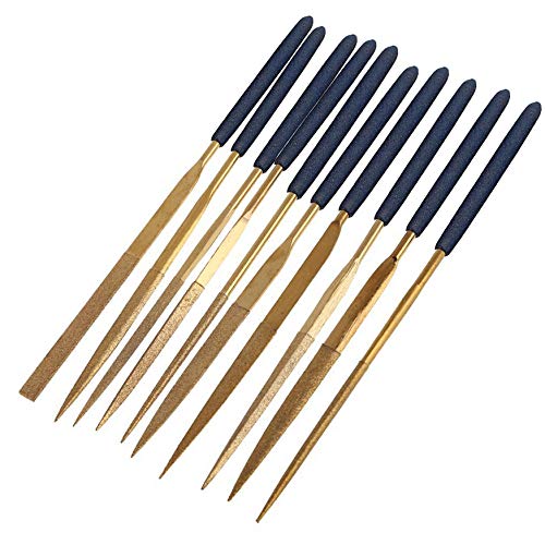 Yakamoz Mini Diamond File Set, Titanium Coated, 3x140mm for Metal Polishing