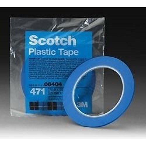 3M Vinyl Tape 471+, 1/8 in x 36 yd, Indigo, 1 Roll - size: 1/8 in x 36 yd