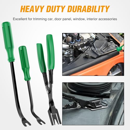 GOOACC 330Pcs Trim Removal Tool, Auto Push Pin Bumper Retainer Clip Set Fastener Terminal Remover Tool Adhesive Cable Clips Kit Car Panel Radio Removal Auto Clip Pliers, Green - color: 330Pcs Clips Removal Kit Green