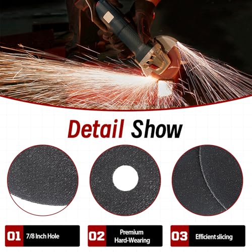 findmall 100 Pack 7" x1/16 x7/8" Cut-Off Wheel - Metal & Stainless Steel Cutting Discs - size: 100pcs 7"*1/16"*7/8"