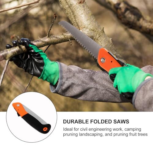 ibasenice Folding Hand Saw for Tree Cutting Pulling Pruning Saw for Gardening and Camping 14.96in Blade with 3-Sided Grinding Teeth for Firewood Woodworking and Landscaping