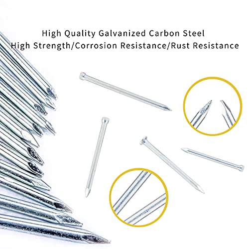 1080-Piece Nail Assortment Kit (7 Sizes): 1080 Count Fasteners Made of Steel for Hanging Pictures, Woodworking Projects, and General Use - style: 1080pcs-7sizes