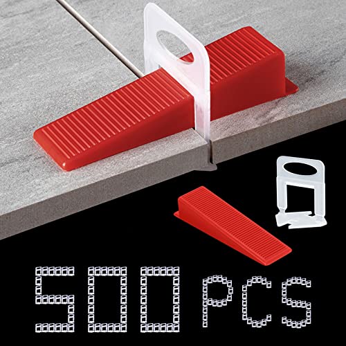 Tile Leveling System 400-Piece Tile Leveling Spacer Clips and 100-Piece Reusable Wedges Tile Leveler Tool Set for Ceramic Tile and Stone Installation (1/16 Inch) - size: 1/16 inch