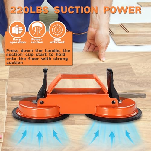 REXBETI Floor Gap Fixer Tool, Plank Gap Repair Kit, Heavy Duty Suction Cup - size: 5