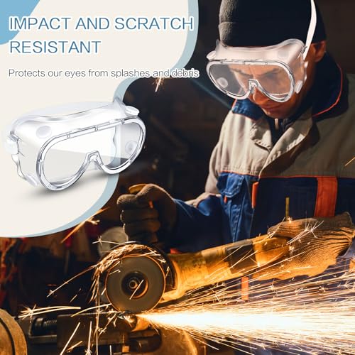 Macarrie 50 Pcs Anti-Fog Protective Safety Goggles Soft Lightweight Adjustable Splash for Nurse Medical Chemistry Worker - color: White