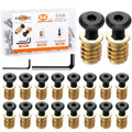 32 Sets Threaded Inserts for Wood Furniture Screws - size: 1/4-20 x 25/32"-60Pcs