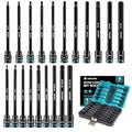 LIBRATON 3/8" Drive Long Impact Hex Bit Socket Set, Allen Bit Sockets | S2 Steel Hex Head Sockets, 20PCS Allen Wrench Socket, SAE&Metric Allen Bit Socket Set, 6" Long Allen Key Socket