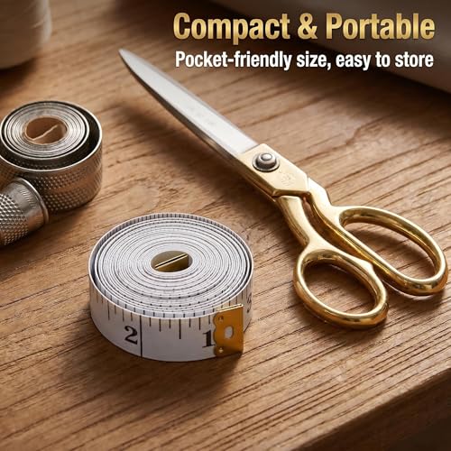Measuring Tape for Body Measurements, Soft Tape Measure Double Scale, Has 150 Centimetre Scale on Reverse and Front 60 Inch - color: White White