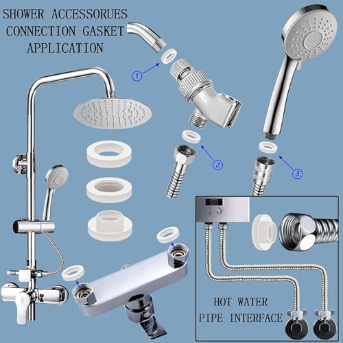 ZDBB 70 Pcs Plumbing Silicone Gasket Assortment Kit VMQ Silicone Washer for Assorted Shower Head Garden Hose High Temperature Hot Plumbing Pipes Fittings Seal Repair - size: 70 PCS
