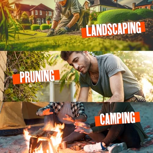 Folding Camping saw 11 Inch - Heavy Duty Pruning Saw with Triple-Cut SK5 Blade, 7 TPI Razor Teeth for Tree Trimming, Wood Cutting, Camping, Bushcraft, and Gardening - size: 11 INCH (Orange)
