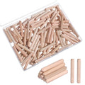 100 Pcs 1/4" Wood Dowel Pins, 1/4" x 1 1/2" Fluted Hardwood Dowel Pins Straight Grooved Wood Pegs for Furniture, Model Building and Woodworking