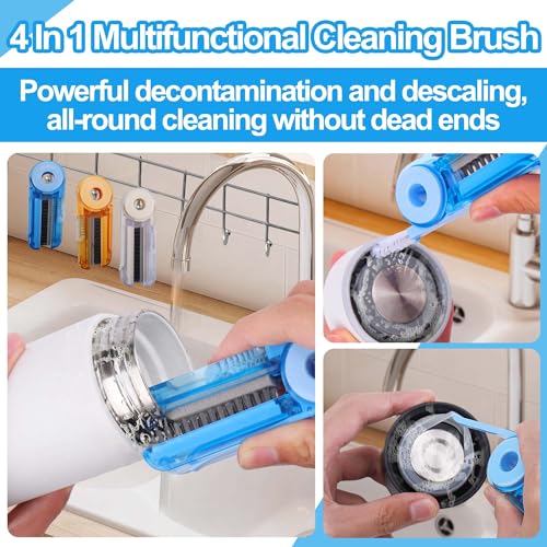 XANGNIER 4 in 1 Multifunctional Cleaning Brush,Water Bottle Cleaner Brush - color: 4 in 1 Multifunctional Cleaning Brush-3 Pack