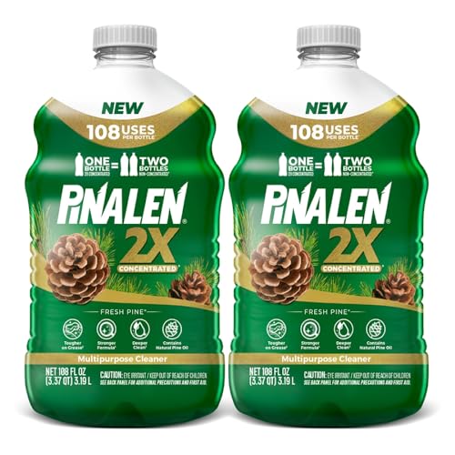 PINALEN 2X Max Aromas Concentrated Multipurpose Cleaner - Fresh Pine Scent - 108 fl oz - All Purpose Cleaner for Kitchen, Bathroom, Floors & Outdoors (Pack of 2) - size: 108 Fl Oz (Pack of 2)