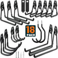 HUPBIPY 18 Pack Garage Hooks Heavy Duty, Wall Mount Ladder Hooks - color: 18 Pack Black