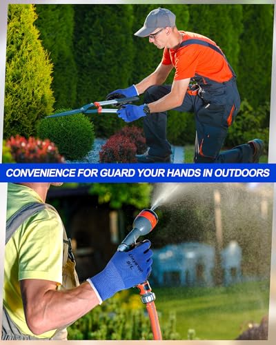 Maxcheck PU Coated Work Gloves Bulk Pack - color: Blue, size: Large