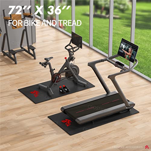 Bike Mat Compatible with Peloton Bike, 6mm Floor Protector - size: 36x72", style: Logo Style
