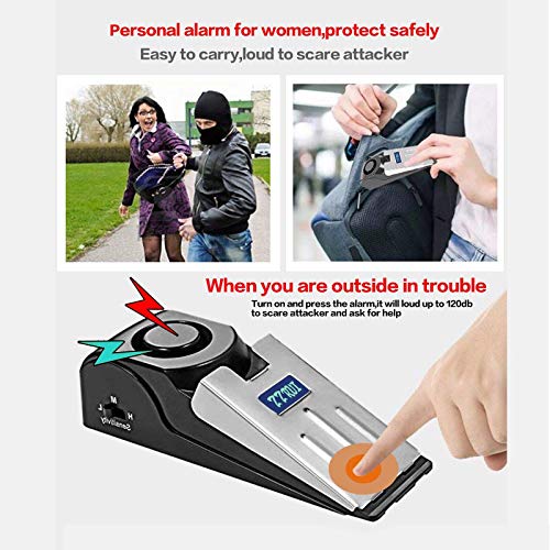 ZZRUI Door Stop Alarm with 120dB Siren, 4 Pack Portable Security Door Stopper Wedge Alarm for Travel, Home, Apartment, Dorm, Hotel, Entry Alert Safety Device for Women & Kids - size: 4 Pack