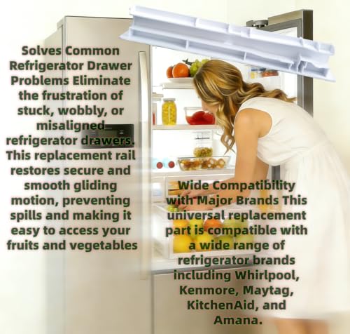 W10326469 Refrigerator Center Drawer Slide Rail