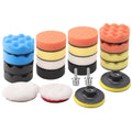 3''(80mm) Drill Polishing Kit, 22Pcs Car Polishing Foam Buffing Pads for Drill, Detail Polishing Kit Wool Pads Wax Buffer Polisher Attachment with M14 Thread Backing pad Adapters - color: 3 inch 22PCs