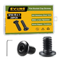 5/16-18 x 1" Bolt, 25PCS Flat Head Hex Socket Cap Screws Bolts, 304 Stainless Steel 18-8, Fully Threaded, Black Zinc Finish, with Hex Spanner - color: Black, size: 5/16-18 x 1