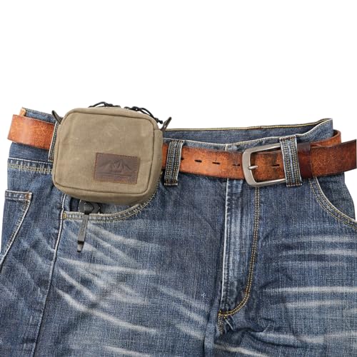 diodrio Belt Pouch for Men Women YKK Zippers EDC Pouch, Belt Bag Waist Pack for Hiking, Water Resistant, Waxed Canvas, Olive - color: Olive Small