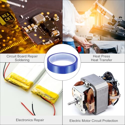uxcell Blue Heat Tape, 1 Roll 25mmx33m 108ft High Temperature Heat Resistant Tape for Sublimation,Heat Vinyl Press,Heat Transfer, Circuit Board, No Residue - color: Blue, size: 25mmx33m