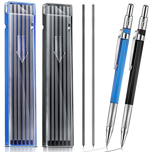 Gersoniel 2 Pcs Welders Pencil with 12 Round Refills Metal Welding Marker