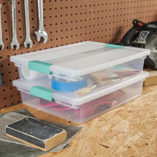 Sterilite Clip Box, Stackable Clear Plastic Bins- Large, 6-Pack - size: Large, style: 6 Pack