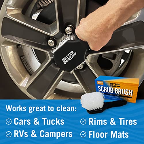 Stiff Hand Scrub Brush, Short Handle Heavy Duty Tire and Wheel Cleaning - style: Short Handle