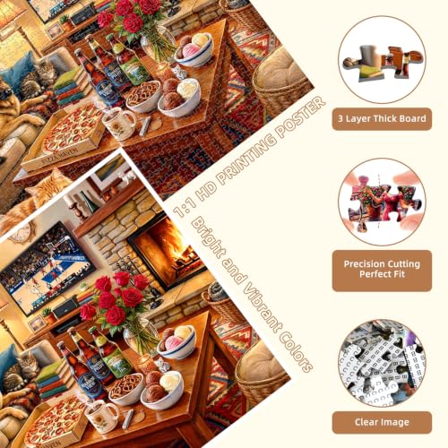 Cozy Living Room Puzzles for Adults 1000 Pieces - color: Cozy Retreat