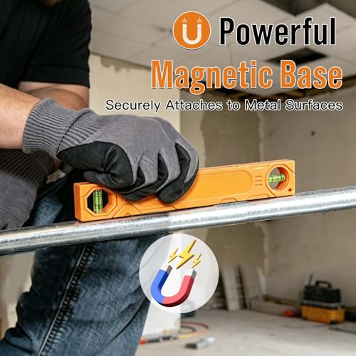 Magnetic Torpedo Level - 12 Inch Small Leveler Tool for Home Renovations