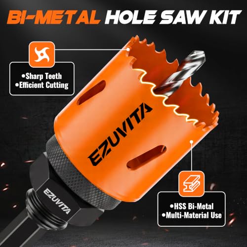17PCS Bi-Metal Hole Saw Kit, 3/4"-2-1/2" Hole Cutters