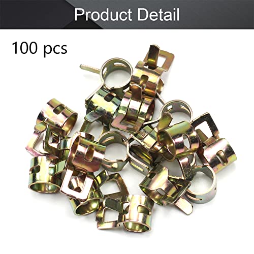 Fielect 2/7" / 7mm Spring Band Type Vacuum Hose Pipe Clamp Low Pressure Air Clip Clamp 100pcs - size: 7mm