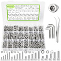 M3 M4 M5 M6 Hex Socket Bolt & Nut Assortment Kit, 1160Pcs - size: D. M3 M4 M5 M6