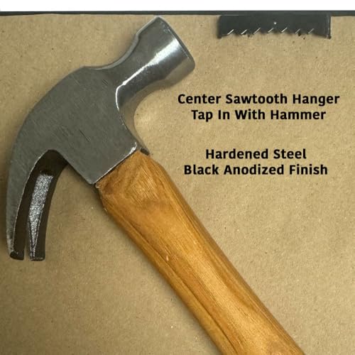 20-Pack - Pro Quality Large Steel 1-3/4" No Nail Sawtooth Picture Hangers - Black Oxide