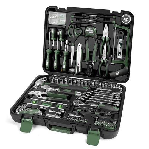 Prostormer 259-Piece Tool Kit, Household Essential Tool Set, Green - color: Green