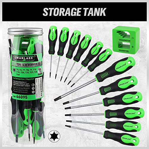 SWANLAKE Magnetic Torx Screwdriver Set - 13 Pieces - T5 to T40 Star Screwdrivers - style: 13-Piece Torx Screwdriver Set